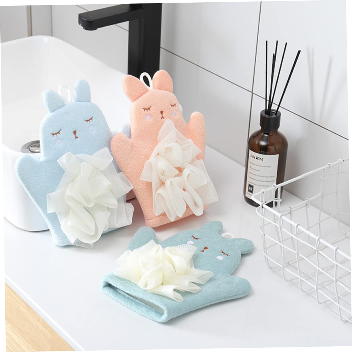 Healifty 3 Pz Guanti Da Bagno Per Coniglio Accessori Termali Esponja Para Bañarse Accessori Per Conigli Per Massaggi Guanti Termali Cosmetico Fibra Superfine Prodotti Da Bagno
