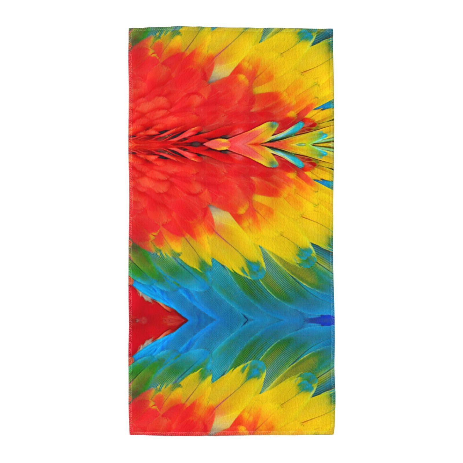 WYCZHY Fantastic Parrot Feather Printed Quick Dry Beach Towel For Camping Travel Vacation