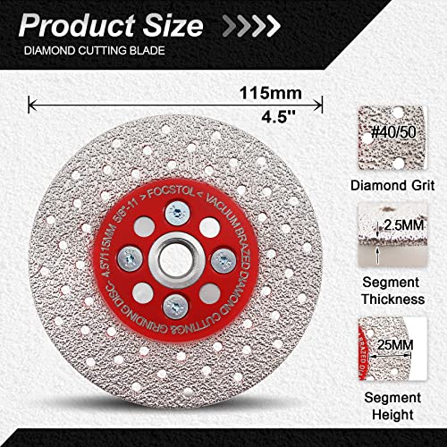 Juego de Brocas de Núcleo Diamante 10 piezas con Disco de Corte 4.5'' miniatura 5