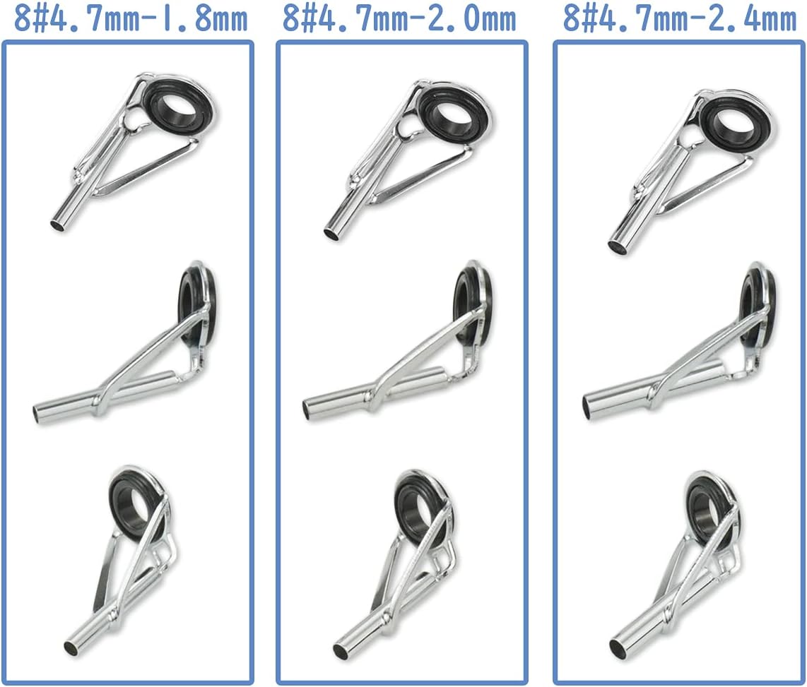 トップガイド ロッドガイド 穂先 15点セット ステンレス 修理 釣り竿
