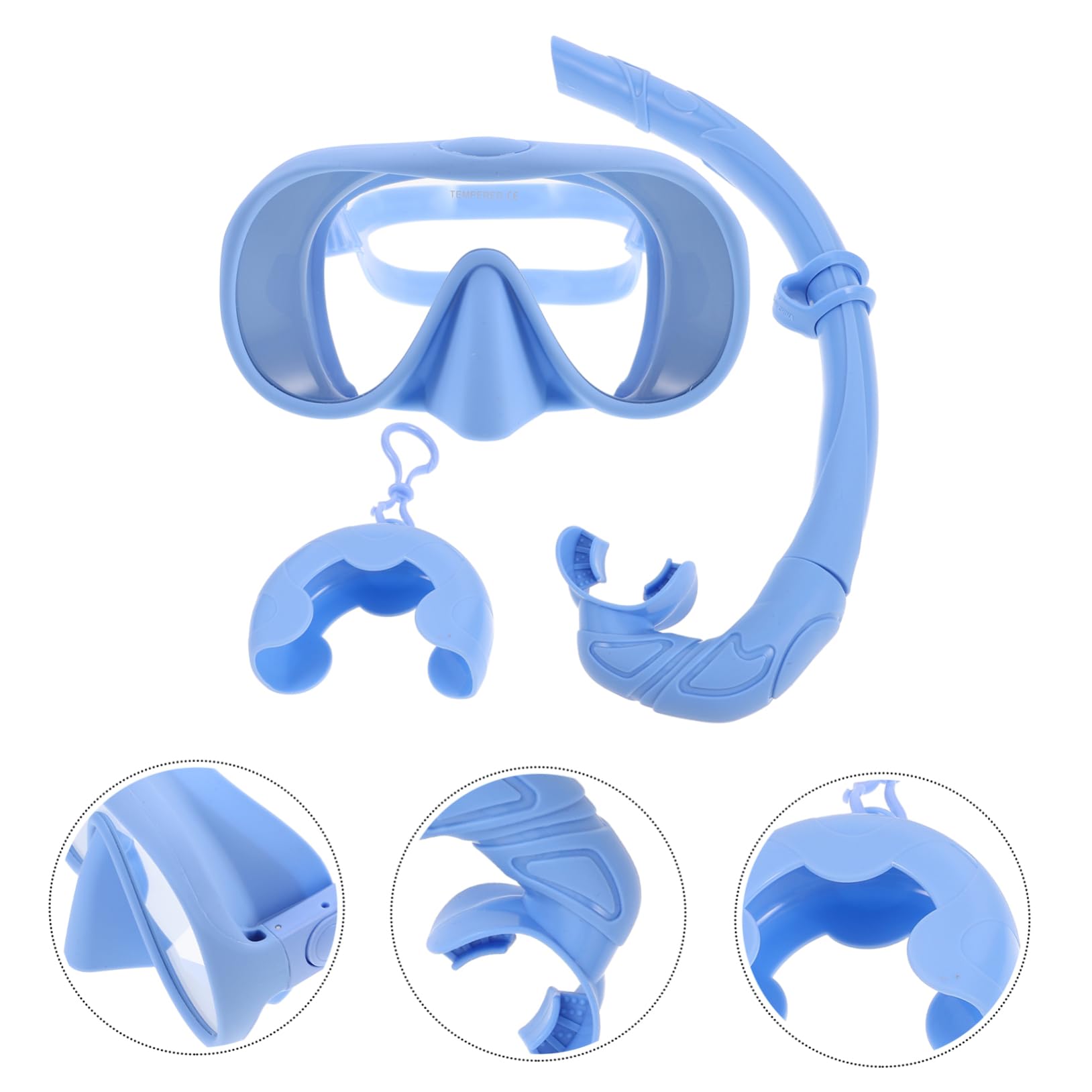 Set Snorkeling Maschera Immersione Adulto Silicone | Festa Estiva, Vetro Temperato, Custodia Inclusa, Uso Viaggio e Nuoto, per Adulti