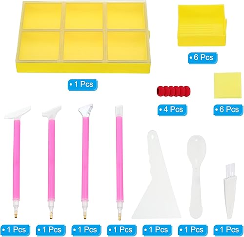 Miniatura 3 de PATIKIL Bandeja, 26PCS Accesorios Organizador Kits Grandes Bandejas de Arte de Cuentas Rhinestone Bandeja de Clasificación Cuadrada Herramientas de