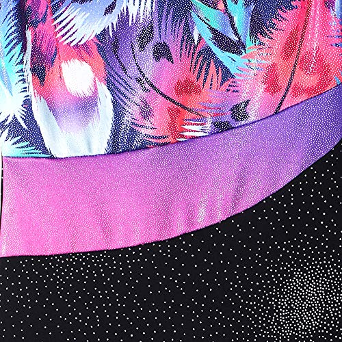 Image of HOZIY Leotards for Girls Gymnastics Kids Children Biketard Snowflake Ribbon Blue Purple Hot Pink Sparkle