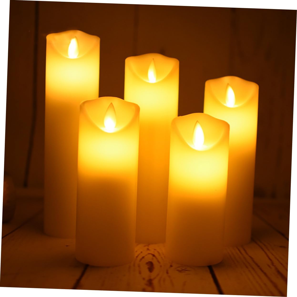 Tofficu 5pcs Flameless Electric Candles Set Decorative Lamps for Home Wedding Banquet Decorations
