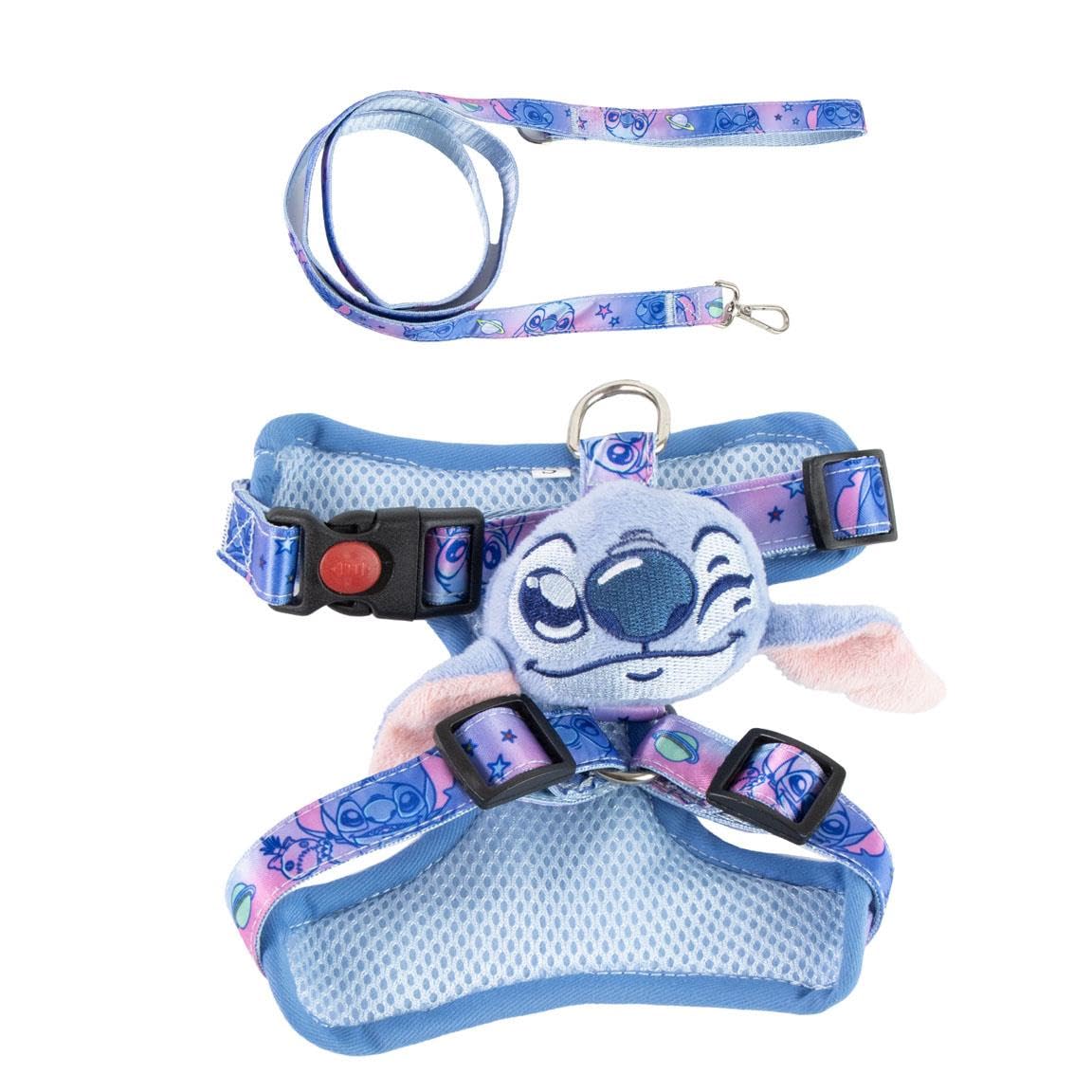 CERDÁ LIFE'S LITTLE MOMENTS - Arnés y Correa para Perro Stitch Disney Oficial -Set Ajustable con Malla Transpirable, Diseño Licencia Disney,Talla S/M para Perros Pequeños y Medianos