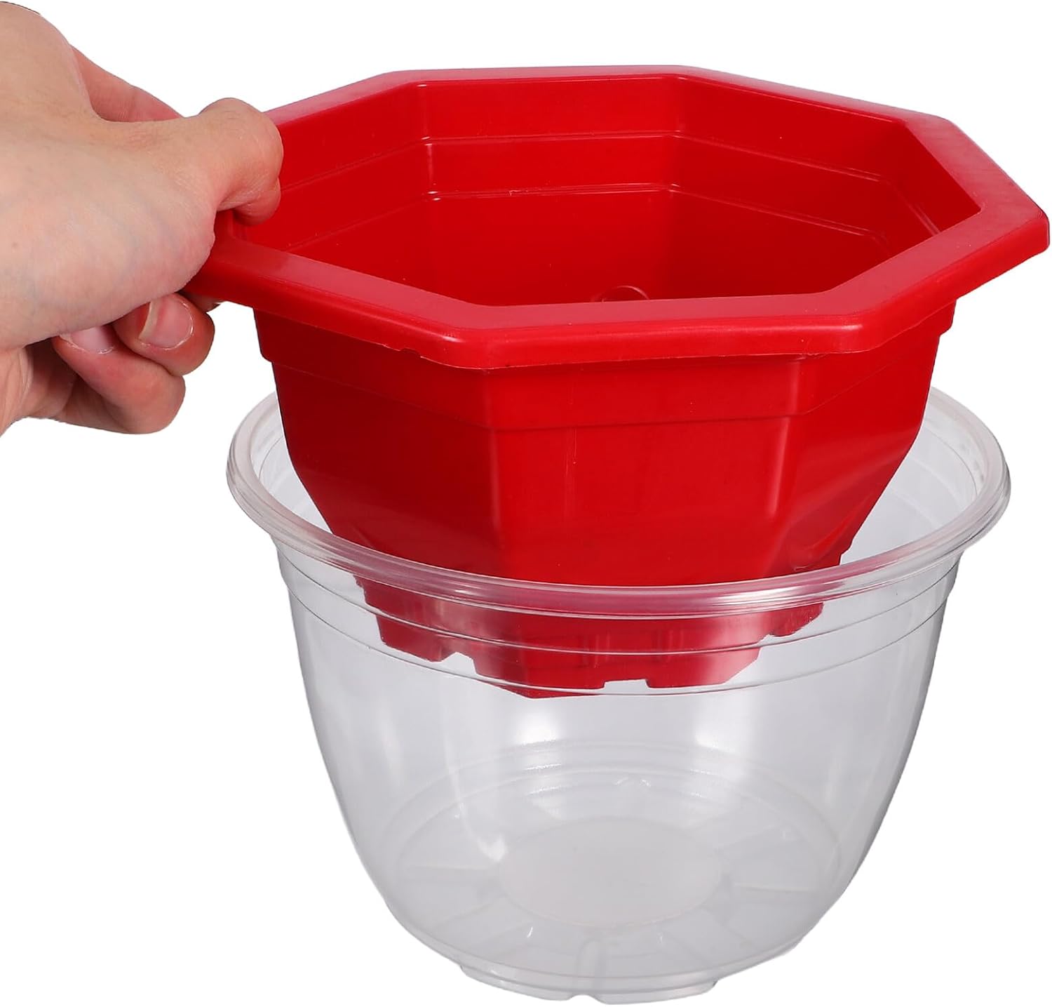 minkissy 12pcs Self Watering Planter Set with 180# Inner and Outer Plastic Pots, Round Flower Pot Container for Indoor Gardening and Office Desk Plants