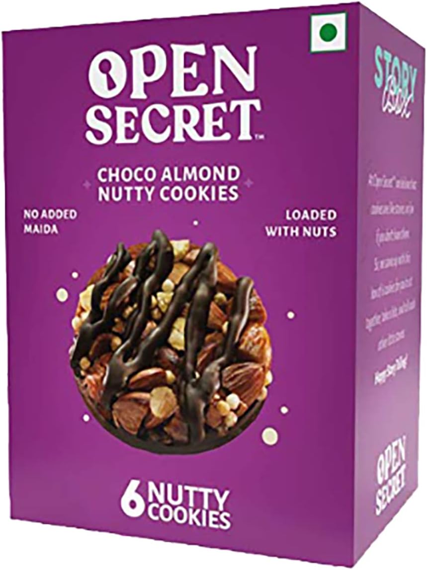 Choco Almond Story Box | 1 Healthy Choco Almond Cookies Story Box|Nutty & Chocolatey | Family Snacks Biscuit | No Added Maida | 6 Cookies Per Box, 75 gm