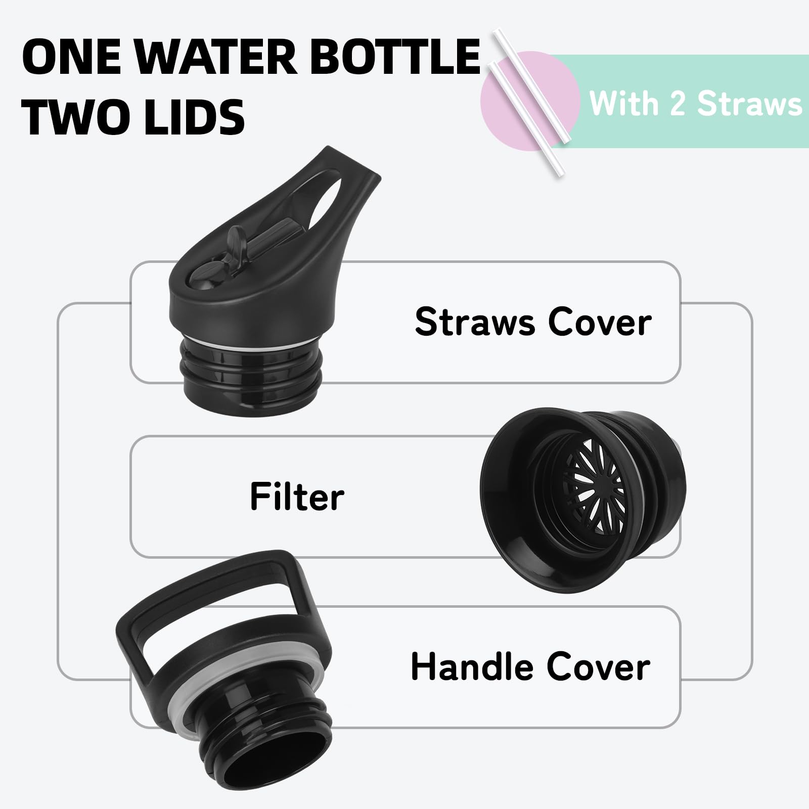 Grsta Borraccia Termica, Bottiglia Termica 750ml, Senza BPA, Bottiglia Termica Con filtro e Cannuccia, Borraccia Sportiva, Senza Perdite, Borracce per Campeggio, Viaggio, Palestra, Escursionismo