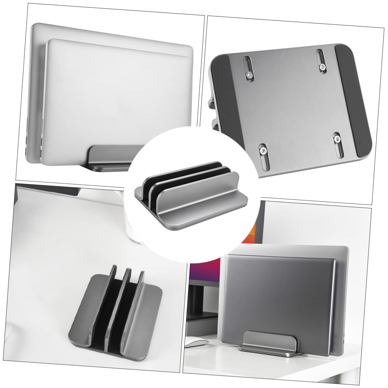 Base para Portátil Soporte Vertical Escritorio De Aluminio Almacenamiento Ahorra
