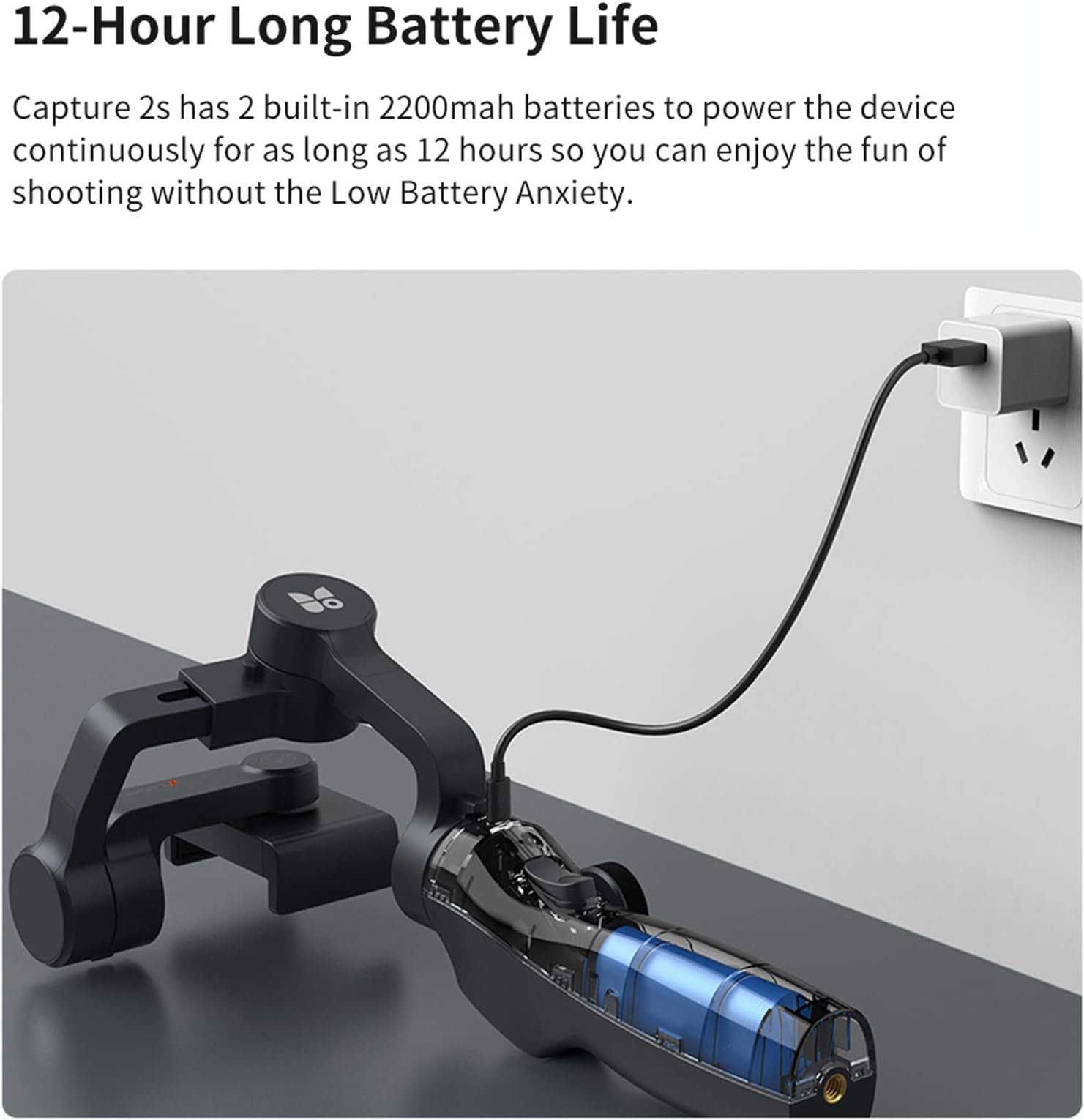 Funsnap Capture 2s 3-Axis Gimbal Stabilizer for Phone with Phone Go Mode Face Object Motion Time-Lapse Stable contre-Shake