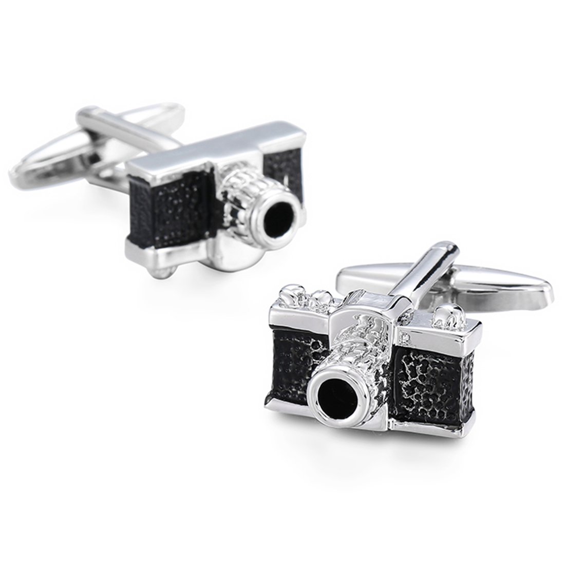 Peora Silver Plated Black Camera Cufflinks for Men Boys Wedding Business Gift (B07FLCXVCJ) Amazon Price History, Amazon Price Tracker