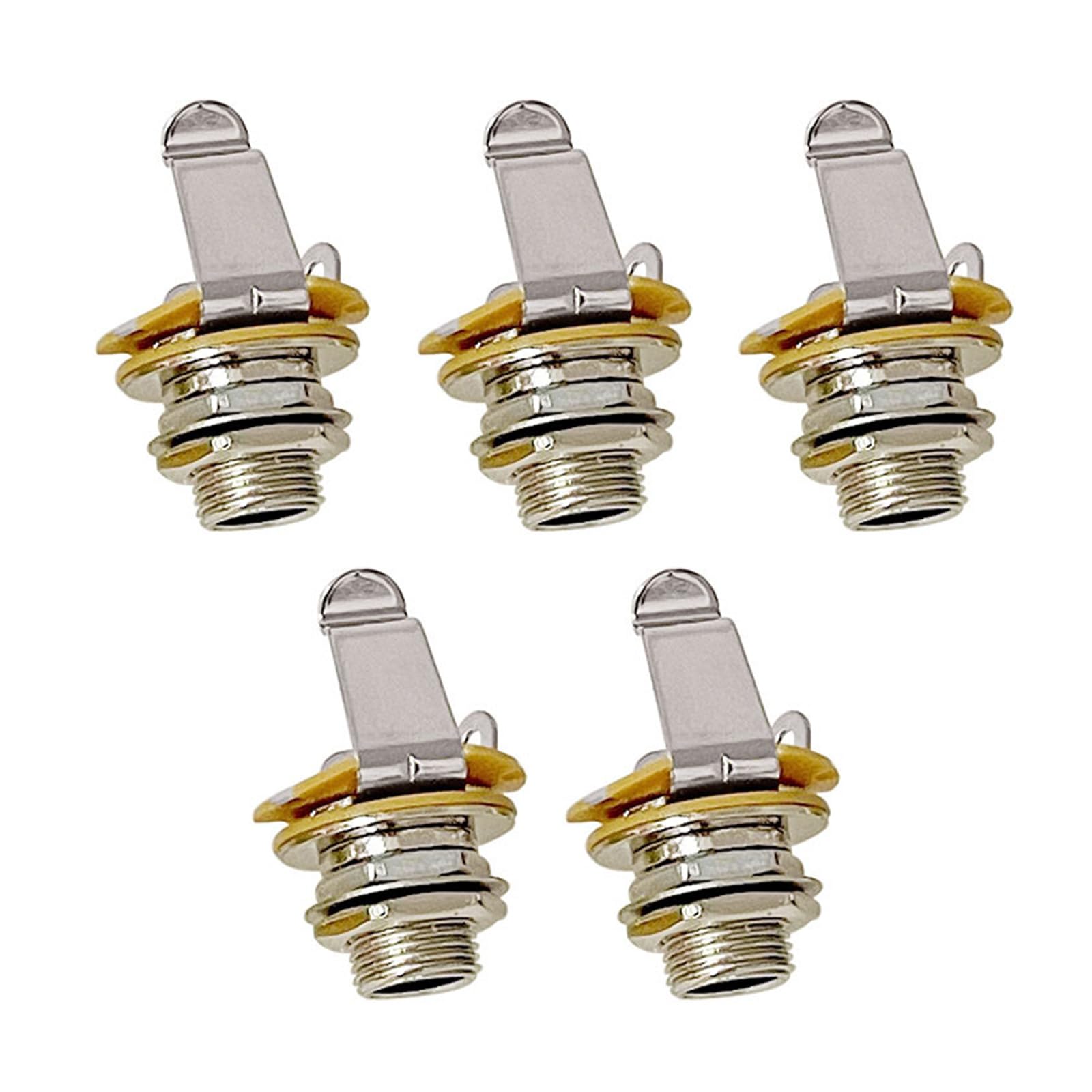YWLUUOO 5pcs Durability Plated Metal Jacks Nut Washers Electric Guitar Input for Stable Guitars Connection Guitar Washer