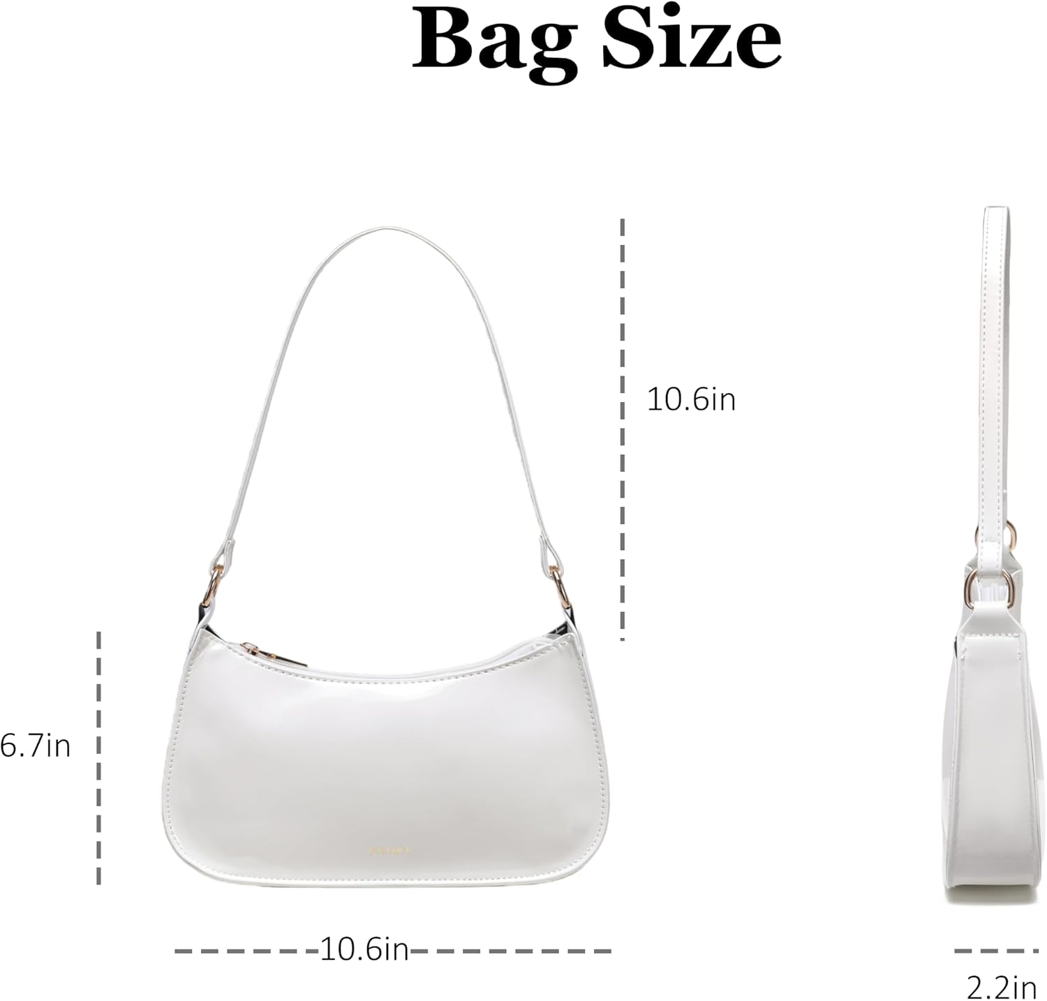 JOLLQUE Shoulder Bag for Women, Small Under the Arm Patent Leather Purses, Mini Clutch Y2k Jelly Handbag Crossbody Bags