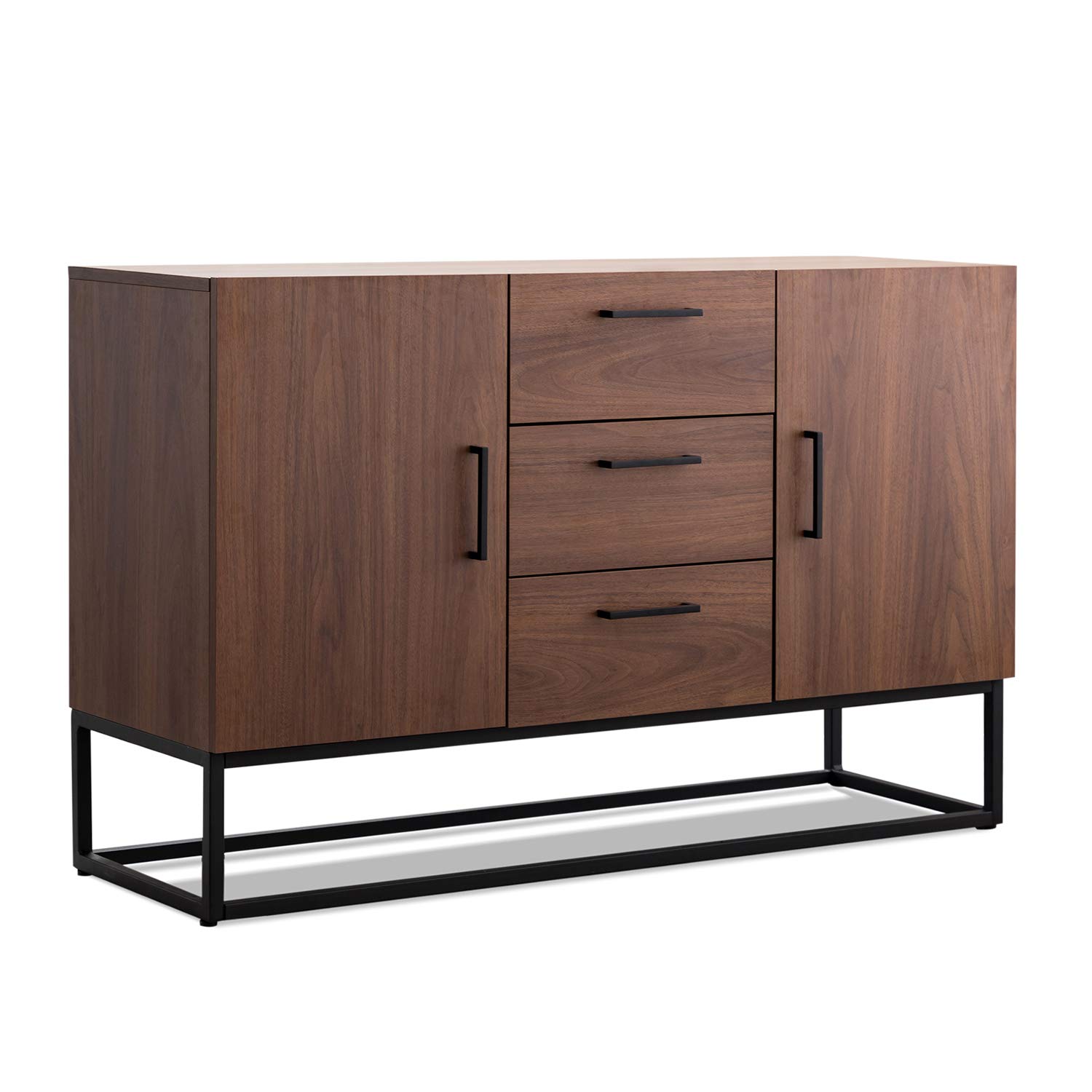 Bonzy Home Buffet Table, Sideboard Buffet Storage Cabinet, Buffet Cabinet, Mid Century Modern Dresser (Walnet)