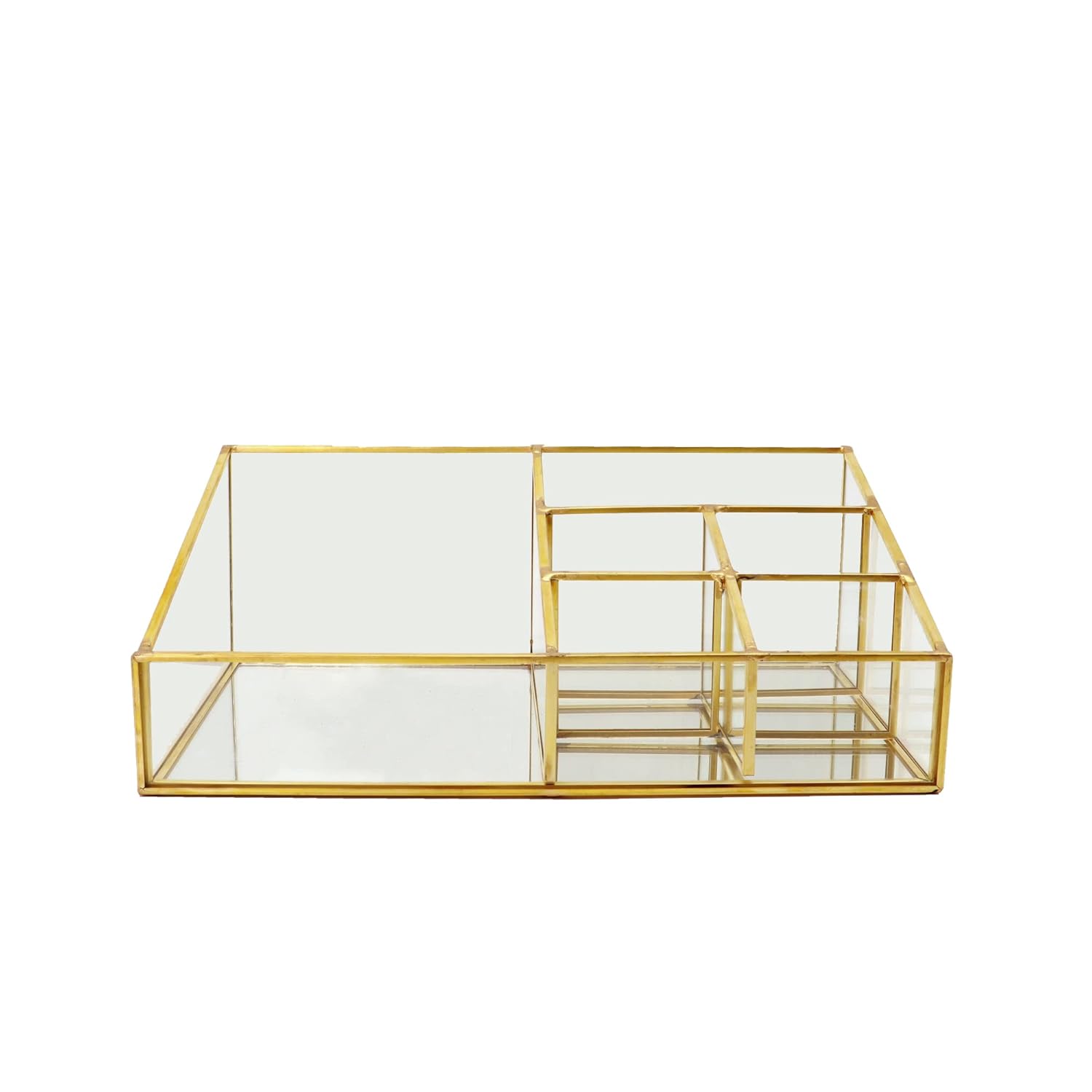 Danielle 6-Part Cosmetic Organizer - Glass & Gold, Clear, (DC-OZ60072) : Everything Else