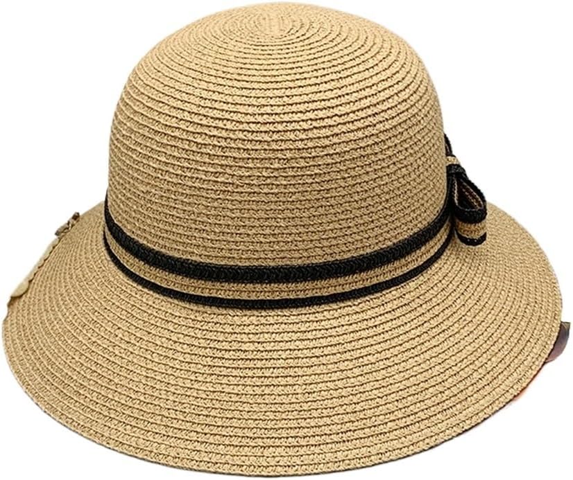 Foldable Warp Knit Dome Design Women Monochrome Outing Vacation Sun Protection Hat