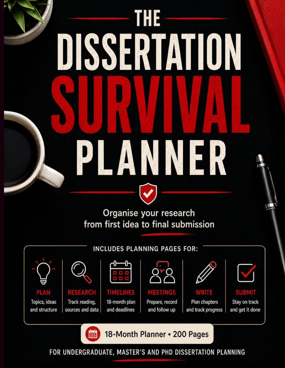 Dissertation Notebook & Planner: PHD Scheduling For Undergraduate & Masters Degree Students