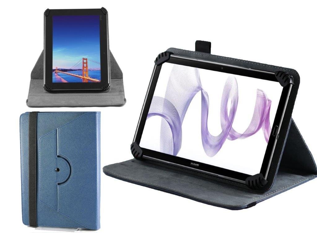 Navitech Blue Leather Hard Case Cover with 360 Rotational Stand Compatible with The Fnf Ifive Mini 4S Tablet 7.9 Inch