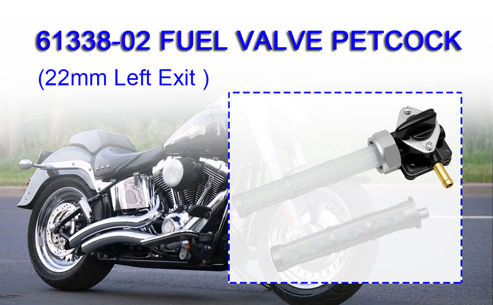 Amazon.com: 61338-02 Fuel Valve Petcock 22mm Left Exit Fits Harley