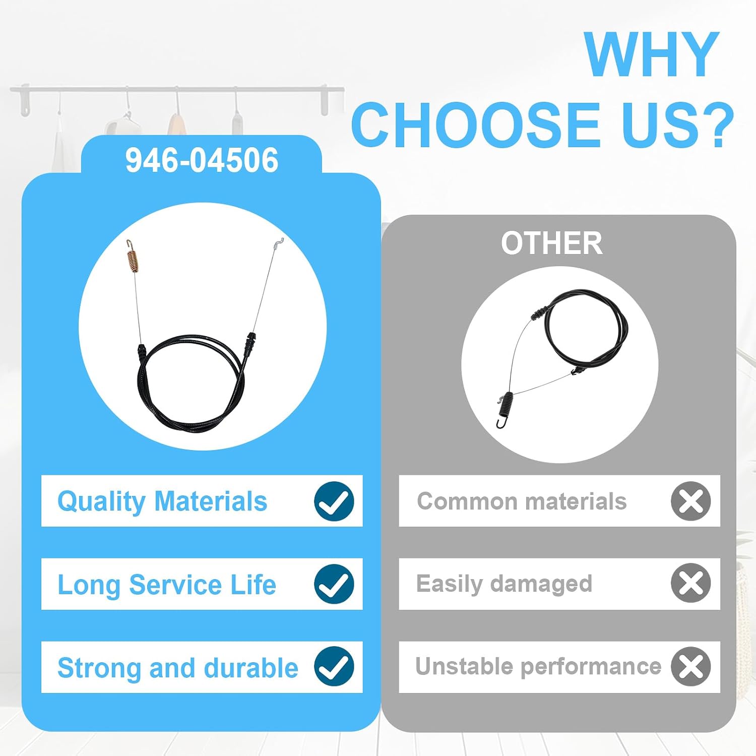 946-04506 Forward Cable Compatible with Cub Cadet Craftsman Huskee and Yard Machines Rototillers Replaces 746-04506 946-04504 746-04504
