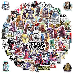 100 calcomanías de Star War, calcomanías de película de Star War, regalos para niños, calcomanías de Guerra de las Galaxias para fiestas, calcomanías de vinilo impermeable para adolescentes y adultos