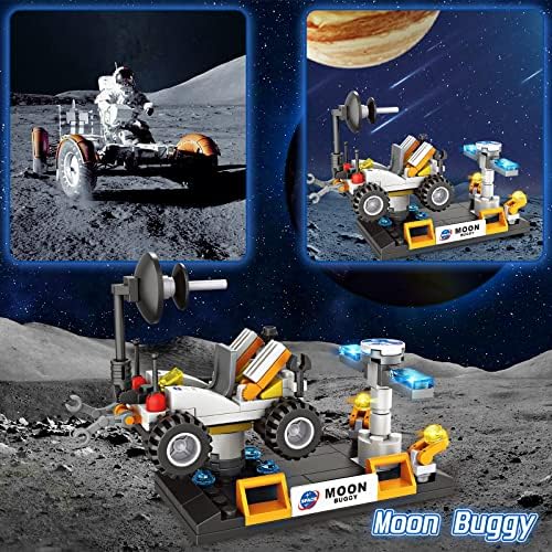 City Space Shuttle Toy Set, City Space Rocket, Moon Buggy, Satellite Building Block Sets for 6 7 8 9 10 11 12 Year Old Boys Girls, Roleplay Astronaut Space Exploration Gift for Kids Age 6-12 (455 Pcs)