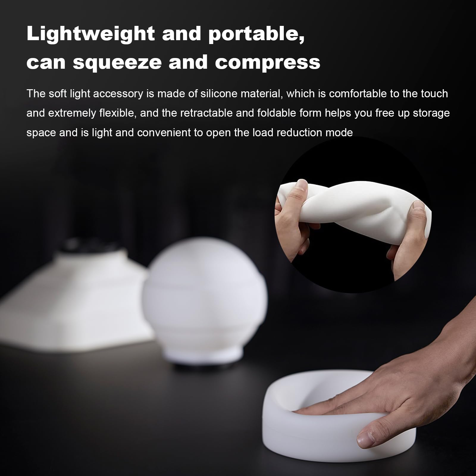 Godox ML-CD15 Diffuseur Dôme avec 3 Adaptateurs pour Lampe de Poche, Modificateur de Lumière Souple Pliable pour Godox AD100PRO AD200PRO AD300PRO AD400PRO V1 V860II V860III TT685II TT600 ML60 ML60Bi