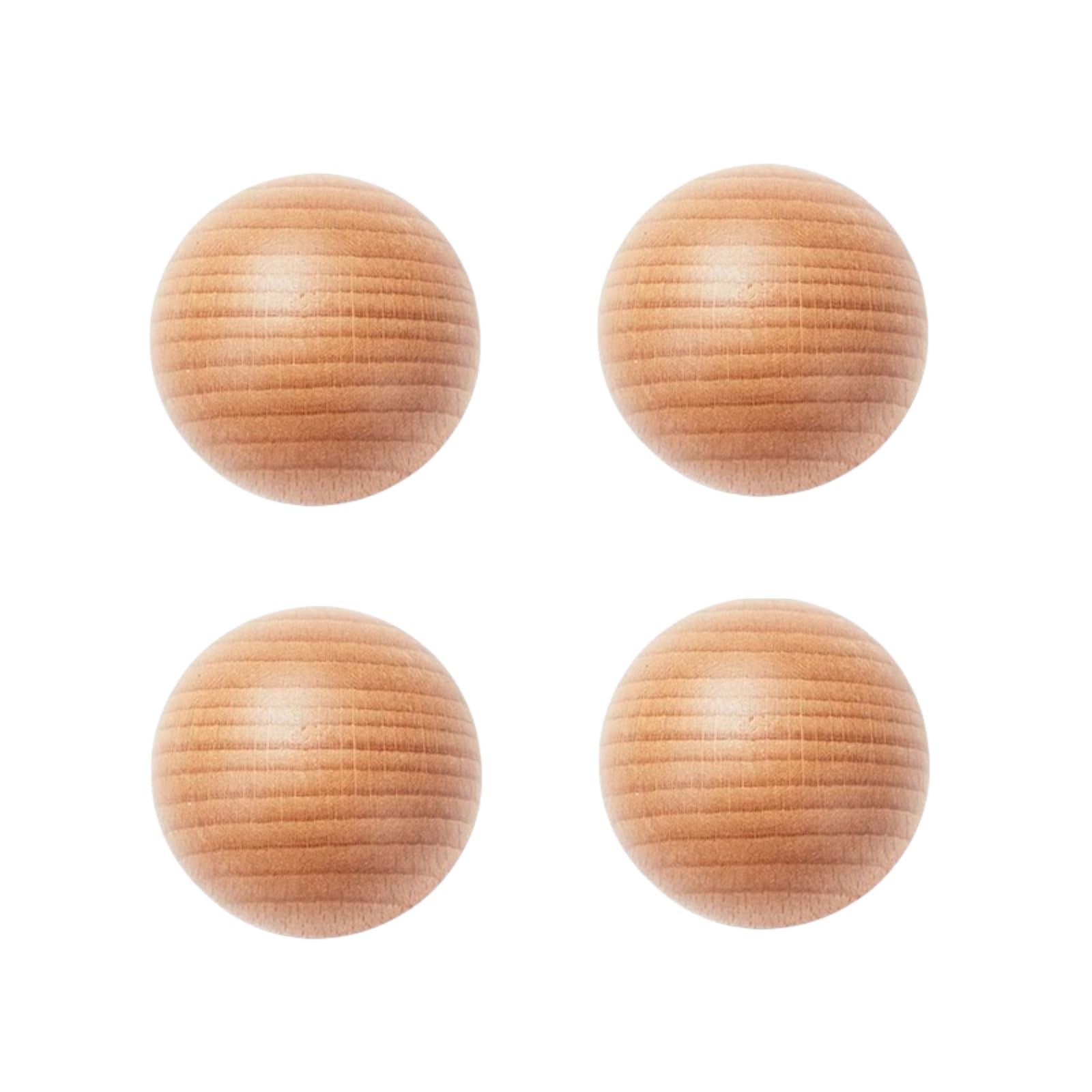 ITTRUH Round Wood Drawer Knobs,4Pcs Solid Wardrobe Door Cabinet