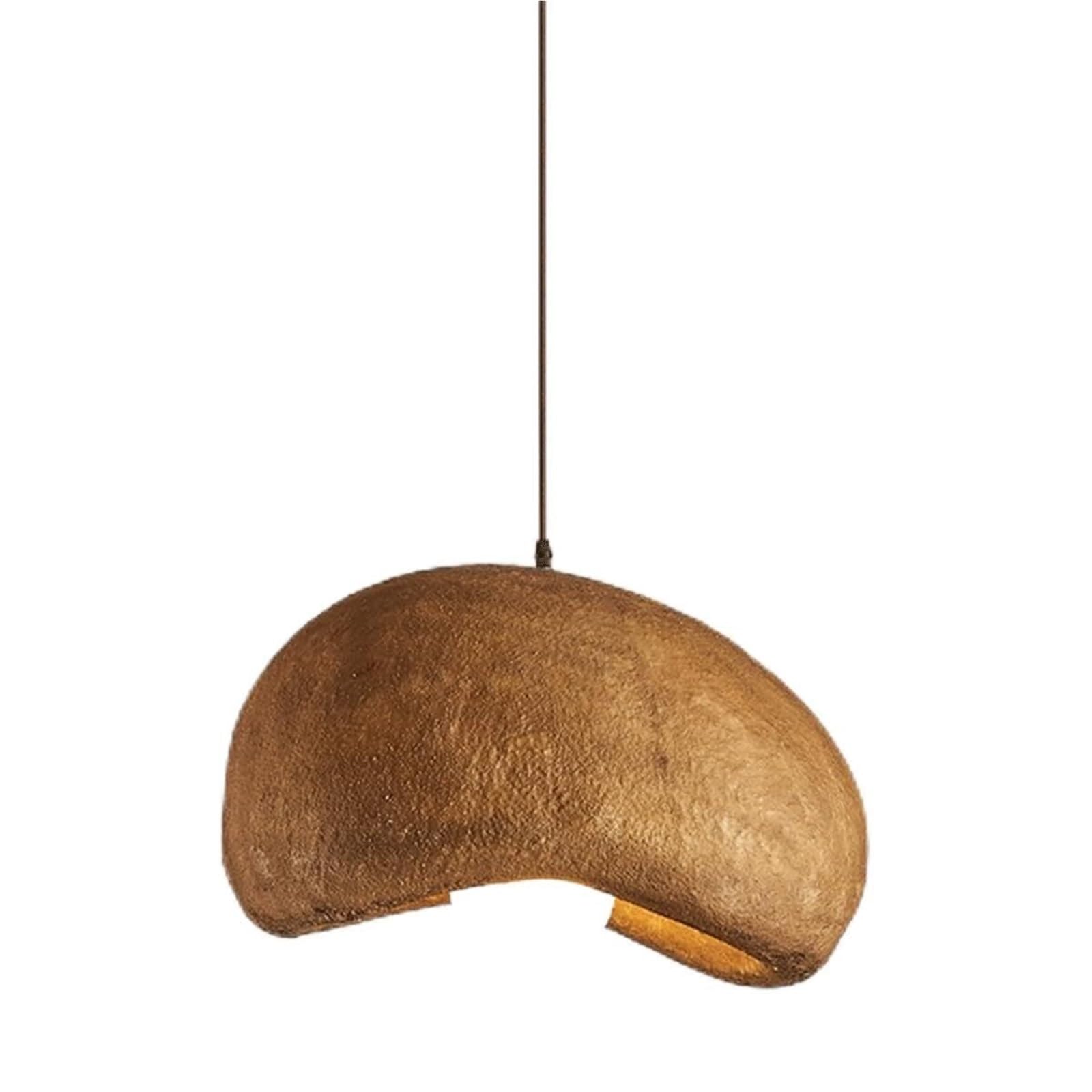 KHUKHU Brown Hanging Light Wabi-sabi Resin Pendant Lamp Modern Ceiling Hanging Lamp E26 Hanging Light Fixtures Creativity Chandelier for Over Table Living Room Bedroom Hallway Pendant Light(50cm)