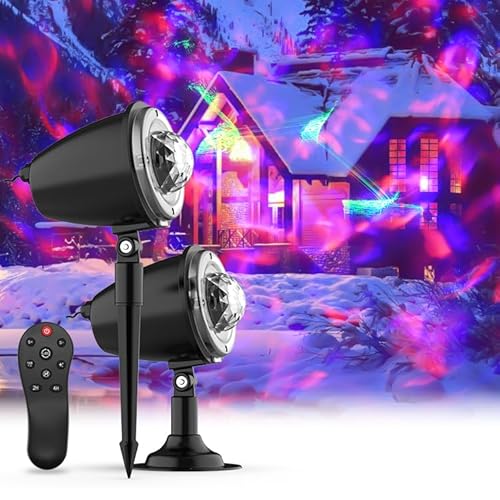 Christmas Projector Lights, LED Projection Lights, IP65 Waterproof Animated Projector Light with Remote Control for Halloween, Party, Thanks Giving, Birthday and Garden Decoration