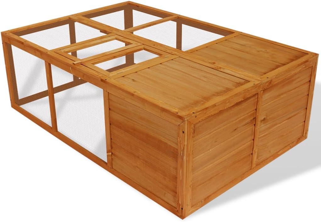 Daonanba Small Animals Outdoor Foldable Wooden Cage