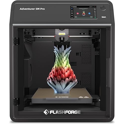 FlashForge Adventurer 5M Pro 3D Printer - 600mm/s Ultra-Fast Printing, Auto Leveling, Dual Filtration, Enclosed & Silent (50dB), 220x220x220mm Build Volume