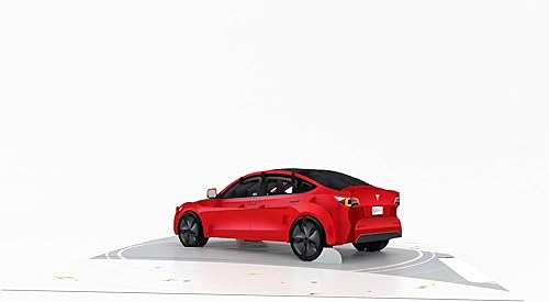 Miniatura 3 de WOWPAPERART Tarjeta de felicitación 3D desplegable para nuevos propietarios de Tesla Model 3, amor, cumpleaños, Navidad, felicitaciones, sorpresa