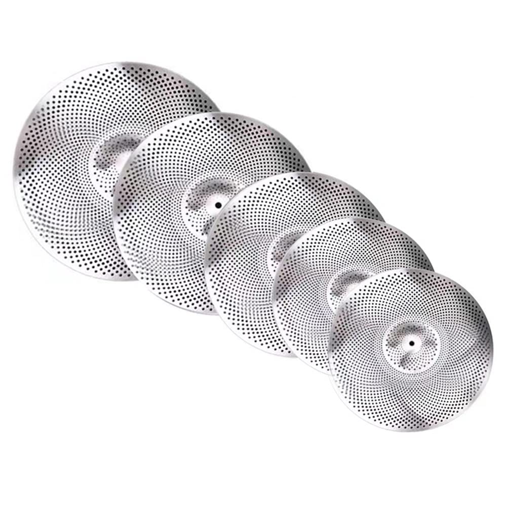 Set di Piatti da 5 Pezzi Piatti in Lega di Nastro a Basso Volume Piatti silenziosi, per batteristi