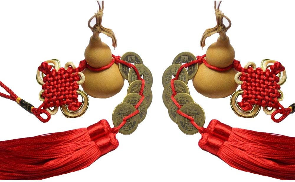 2PCS Wooden Hu Lu (Gourd) for Chinese Feng Shui - Chinese Good Luck Wu Lou