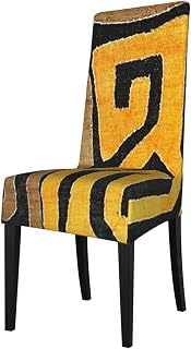 Contemporary African Mud Cloth Print 6 Chair Slipcovers for Dining Room Chair Seat Covers Chair Protectors for Party Pet Protection Universal Fit Soft Polyester