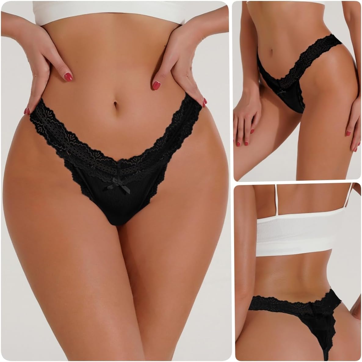 Sexy Lace G-String Thongs for Women Panties Underwear Stretch T-back Cheeky Tangas Low Rise Lingerie Briefs - Image 4