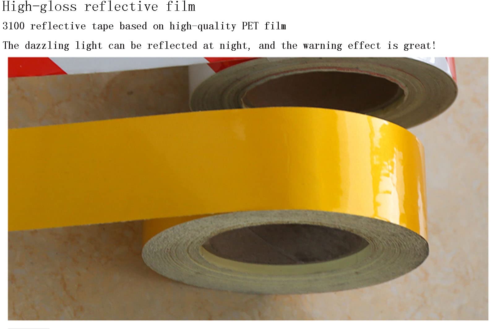 Cinta reflectante, grado de ingeniería, 5 cm x 45,7 m, calcomanías de seguridad blancas para uso en exteriores, alta visibilidad, adhesivo duradero, ideal para marcar y señalización