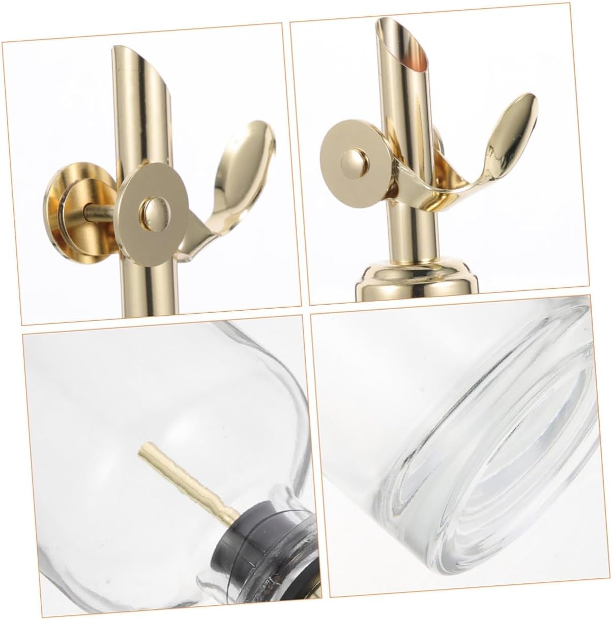 Glass Olive Oil Dispenser Bottle and Soy Sauce Vinegar Bottle Set with Automatic Open-close Cap Kitchen Oil and Vinegar Cruet for Cooking and Salad