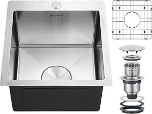 Suncano 33x22 Drop-In Kitchen Sink - Stainless Steel Single Bowl Workstation With Accessories