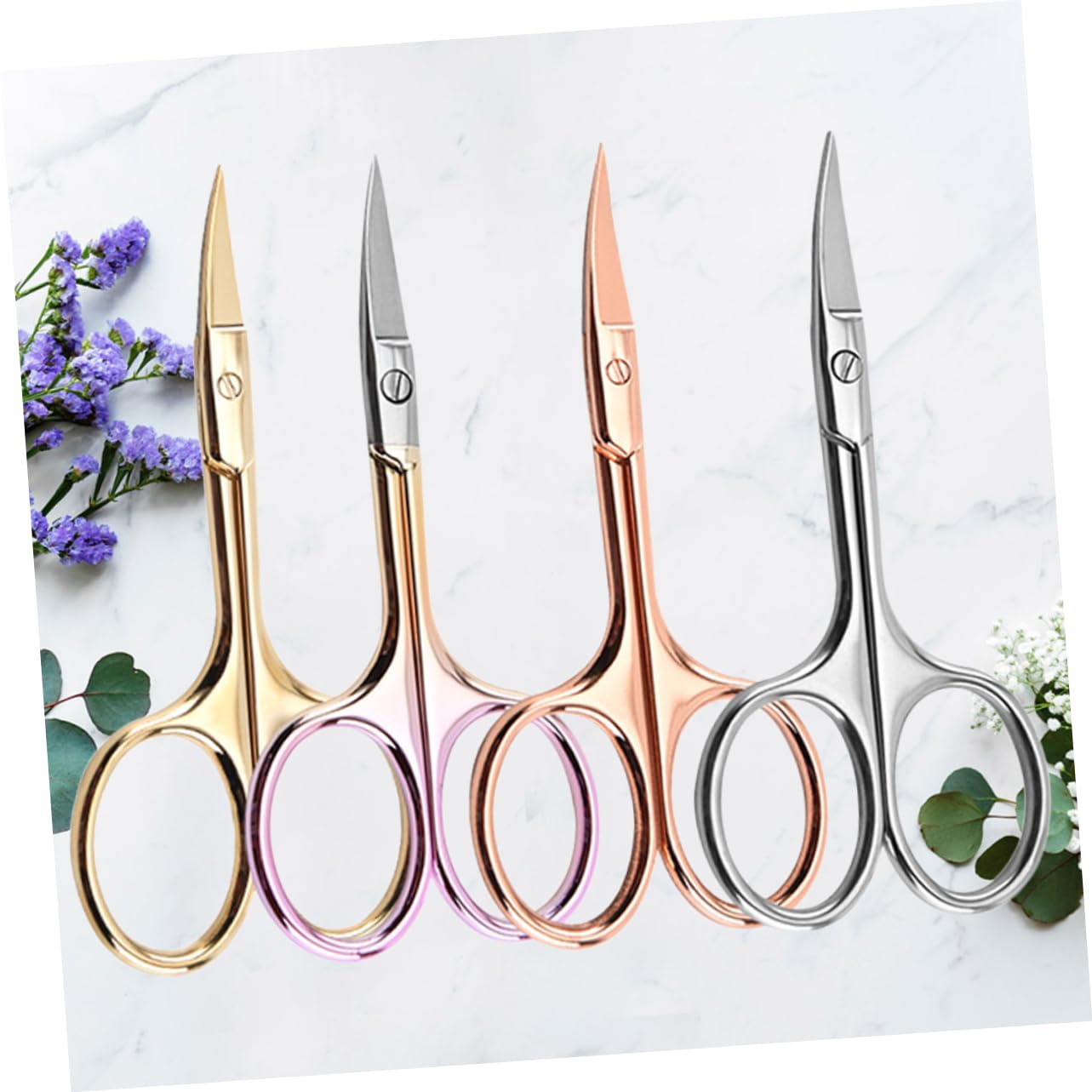 Healeved 8pezzi Forbici Acciaio Inossidabile Colorate Per Rifinire Barba e Baffi Per Barbieri e Uso Domestico Colori Casual
