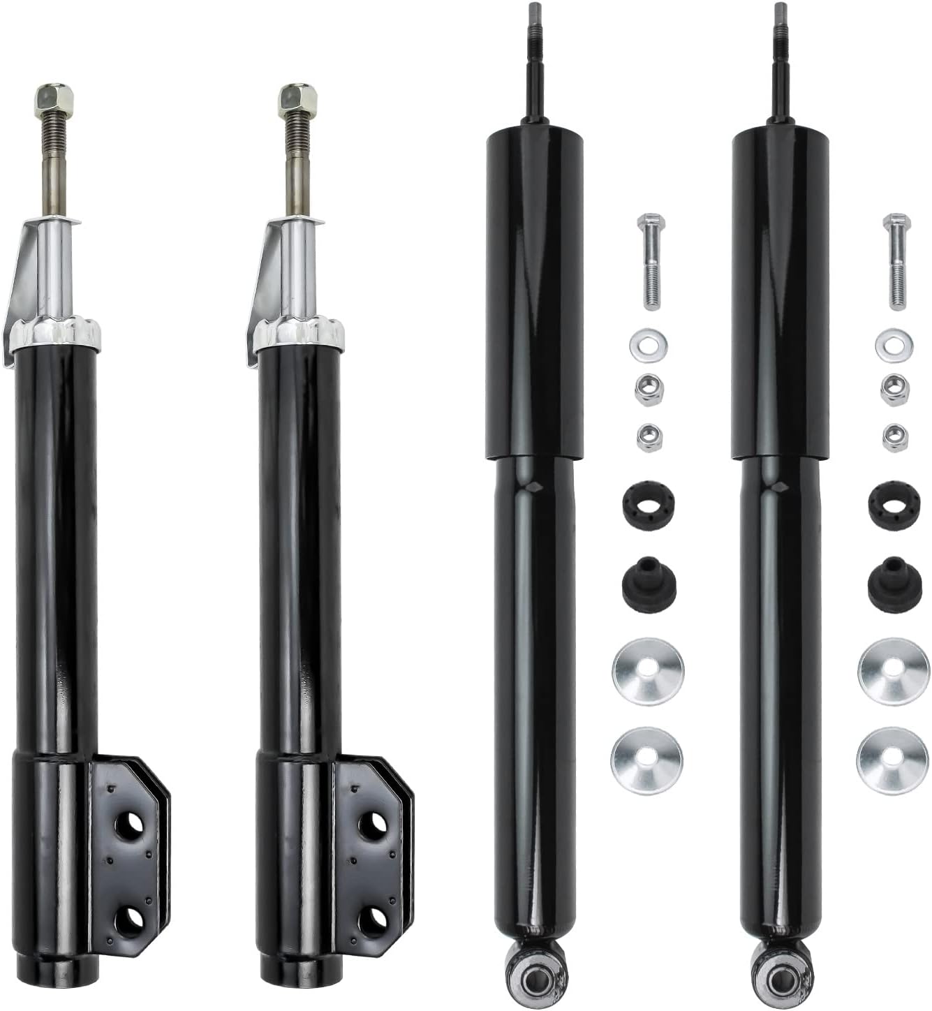Detroit Axle - 4 Shock Absorbers for 1994-2004 Ford Mustang Base Complete Front Rear Shock Absorbers 1995 1996 1997 1998 1999 2000 2001 2002 2003 Replacement Ready Shocks Assembly