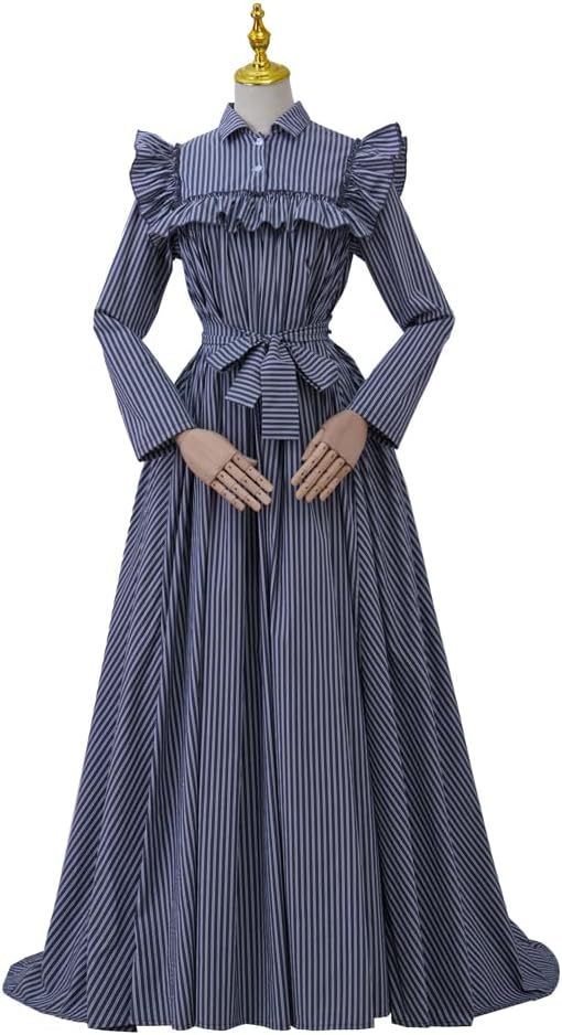 CosplayDiy Women Vintage Regency Dress High Waistline Jane Austen Dress Victorian Tea Party Ball Gown