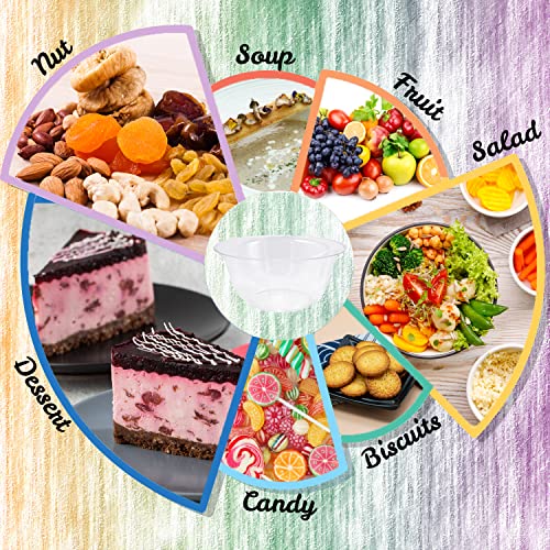 50 Pack 9Oz Clear Plastic Bowls,Hard Crystal Plastic Serving Bowls,Disposable Heavy Duty Dessert Bowls For Serving,Weddings,Catering,Parties #TOP4