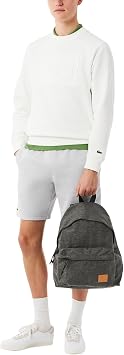 Lacoste Unisex Casual Croc Backpack, Dark Marble Grey, One Size