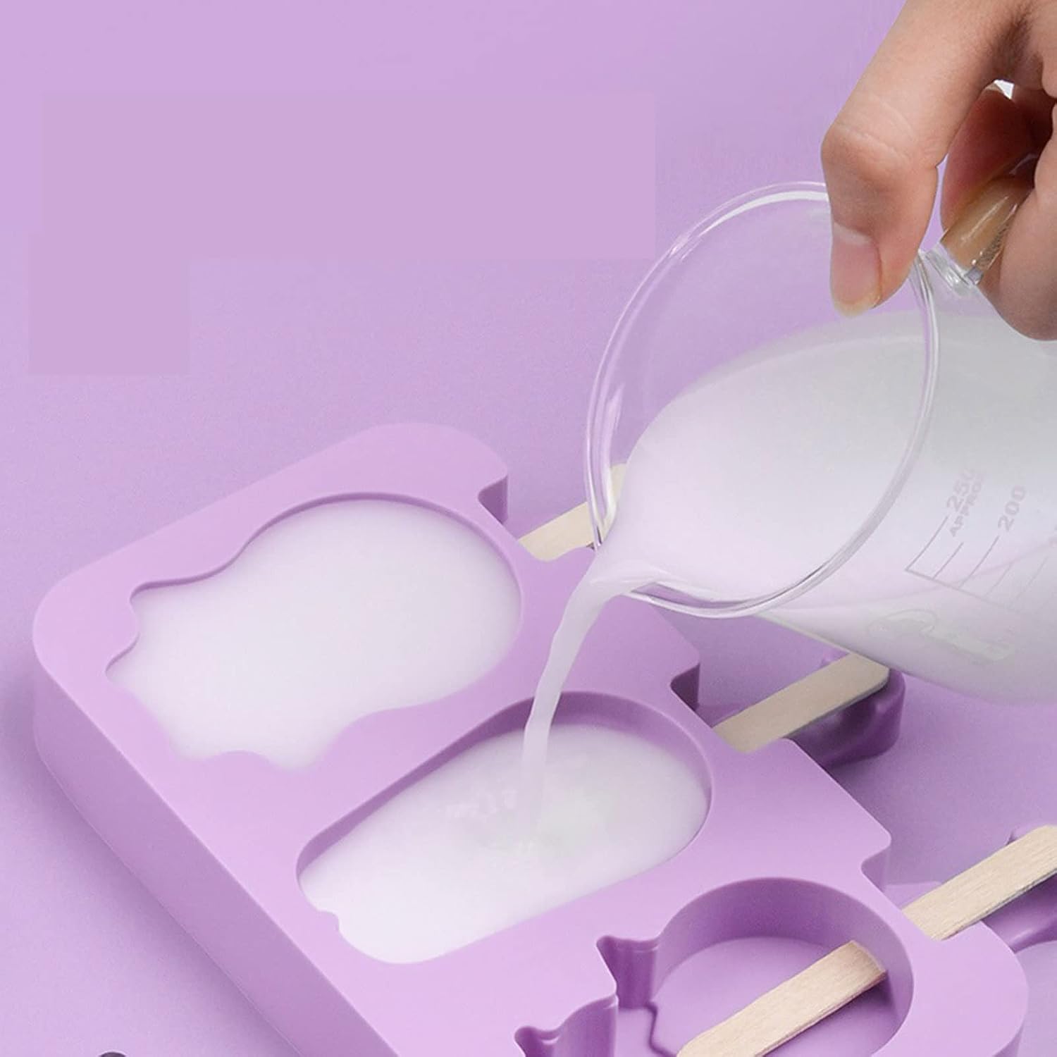 DIY Ideas Ice Lolly Moulds Reusable， Ice Cream Molds Popsicle Molds Reusable Cake Pop Molds for Summer Parties