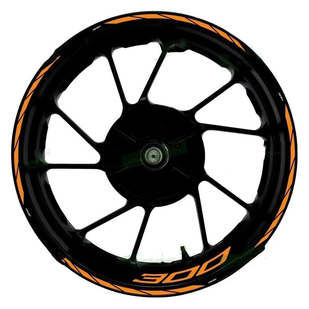 Motorcycle for Kawasaki for NINJA300 for EX300 17 Inch Front and Rear Wheel Decals Reflective Stickers Motorbike(Color23)