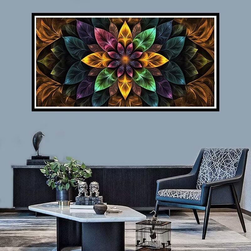 Diamond Painting Adultos, Diamond Painting Flor 5D Pintura Diamante, DIY Cristal Pintura De Diamante Para Adultos, Niños, Kit Diamond Painting Cuadrado, para Decoración Hogar 24x48 inch Color-f783