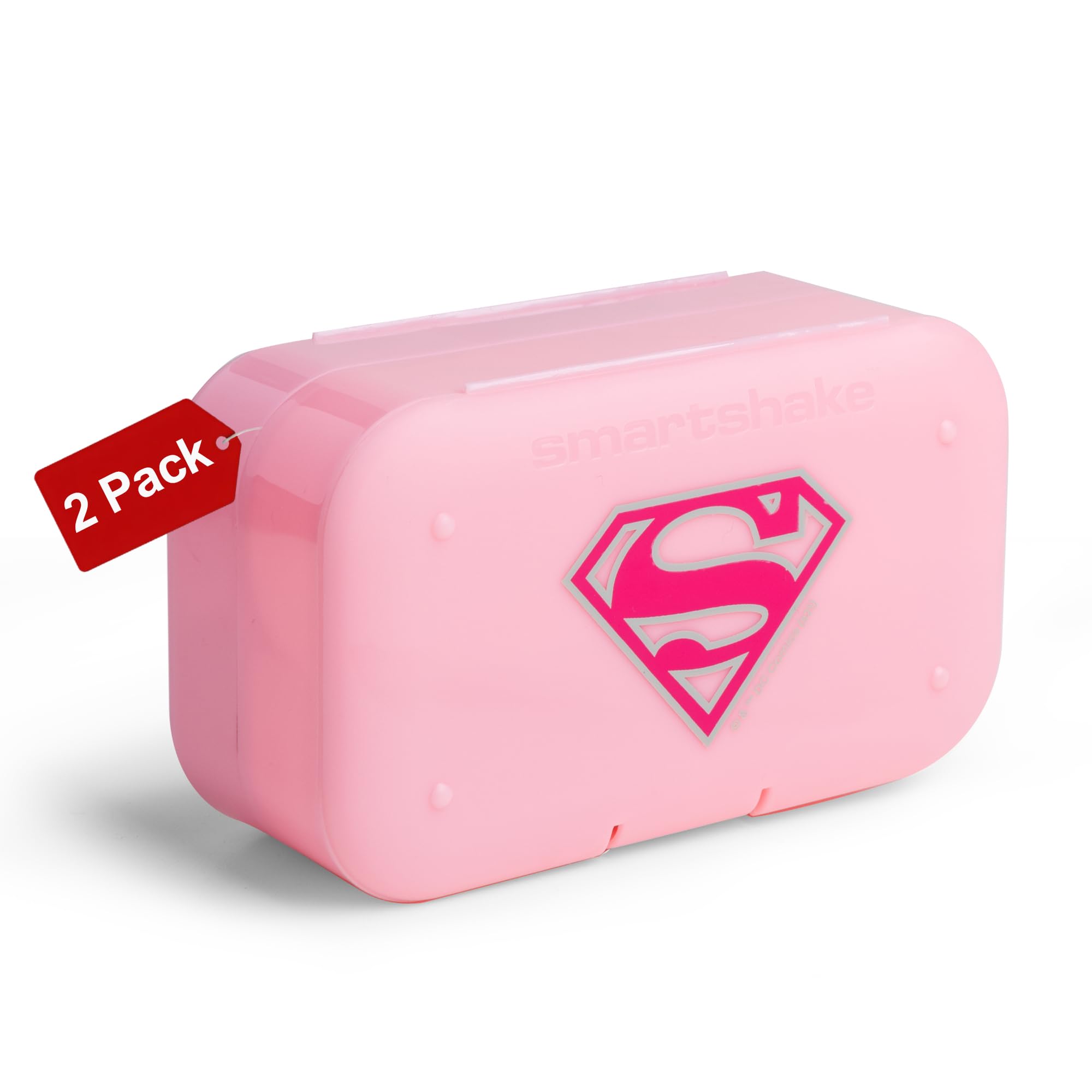 SmartShake Pill Box Organizer 2-Pack with DC Superhero Designs, Supergirl