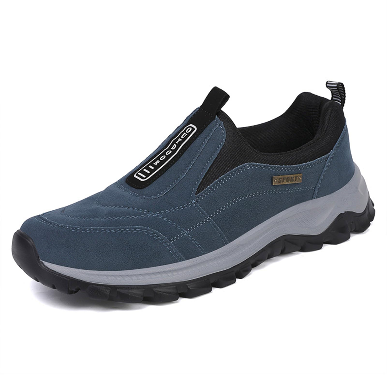 Scarpe Senza Lacci Ortopediche Uomo Scarpe da Trekking Ginnastica in Suede Slip On Comode Scarpe da Escursionismo Outdoor